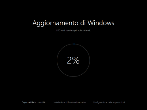 Aggiornamenti di Win10 e schermata nera