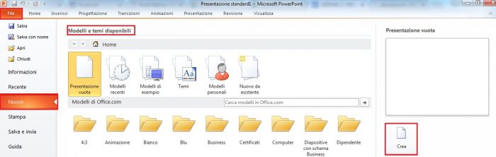 LEZIONE 2: CREARE E VISUALIZZARE LE PRESENTAZIONI