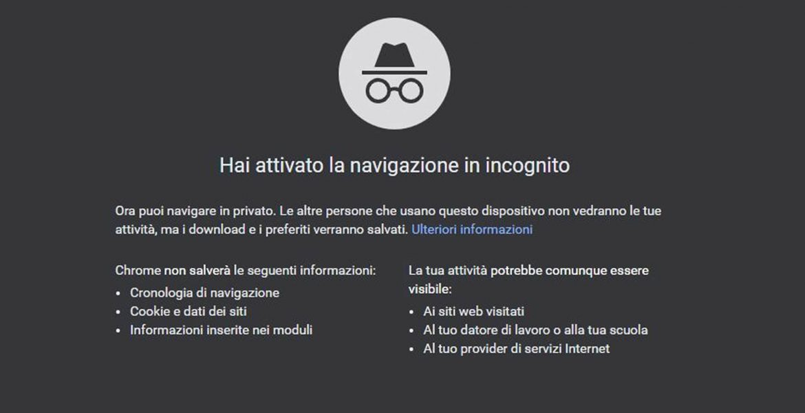 Navigazione in incognito da smartphone