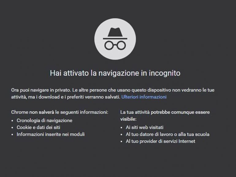 Navigazione in incognito